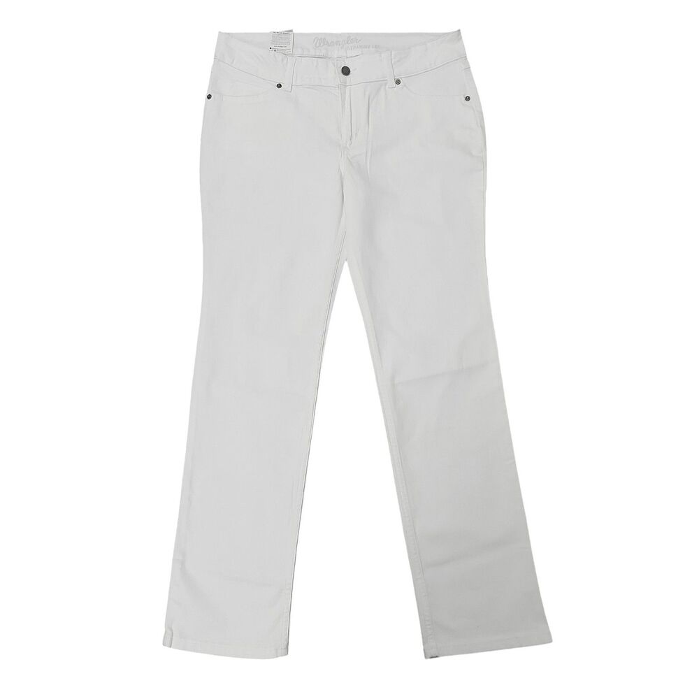 Wrangler Jeans Womens 13/14x32 White Straight Leg Premium Denim Rodeo Riding
